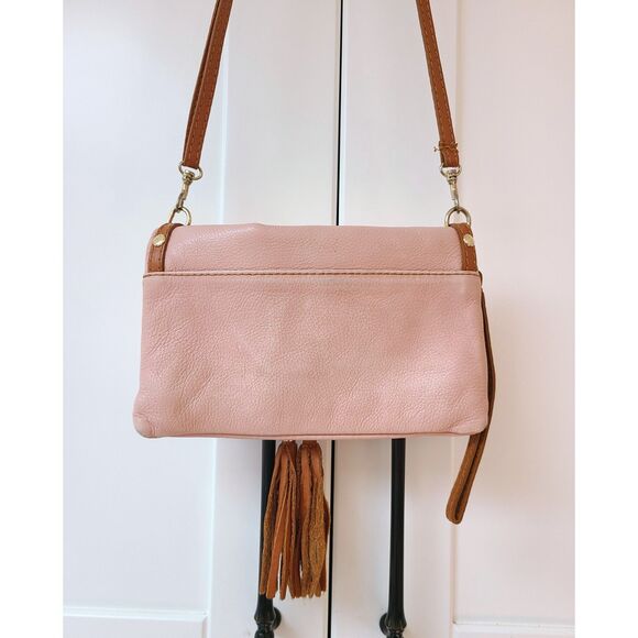 Vera Pelle Italy‎ Pink Leather Crossbody Purse Adjustable Strap Clutch Coquette - Picture 3 of 8